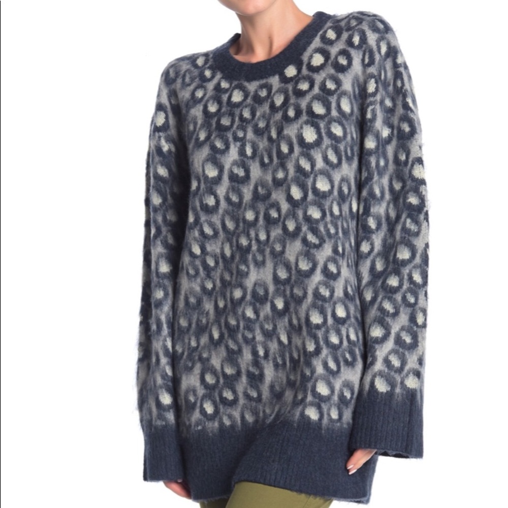 NWT Current/Elliott The Cali Leopard Knit Sweater